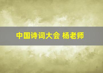 中国诗词大会 杨老师